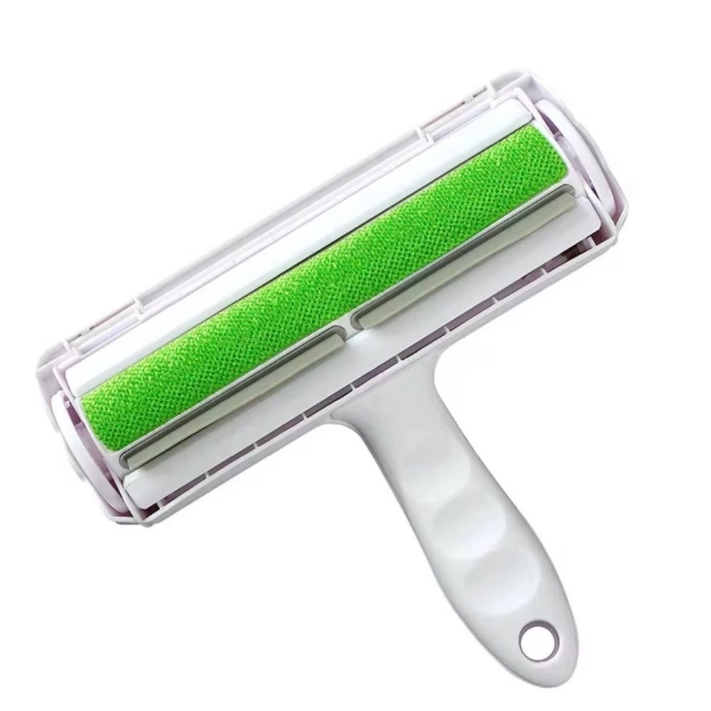 Green Lint Roller with White Handle